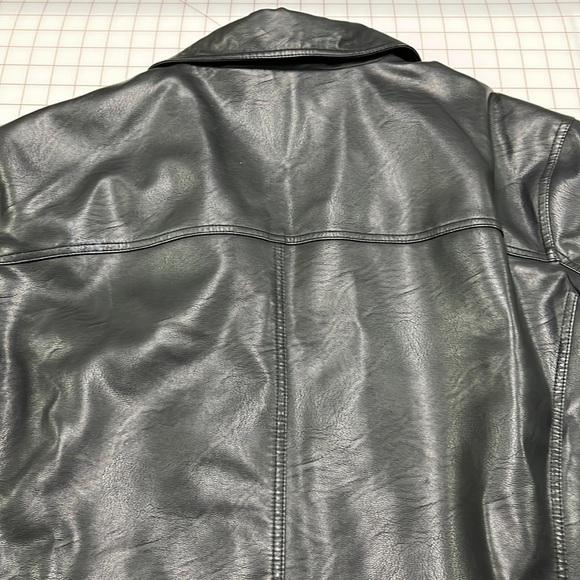 COLE HAAN SIGNATURE Men's Faux Leather Black Bomber Weekend Moto Jacket SZ 3X - Picture 7 of 15